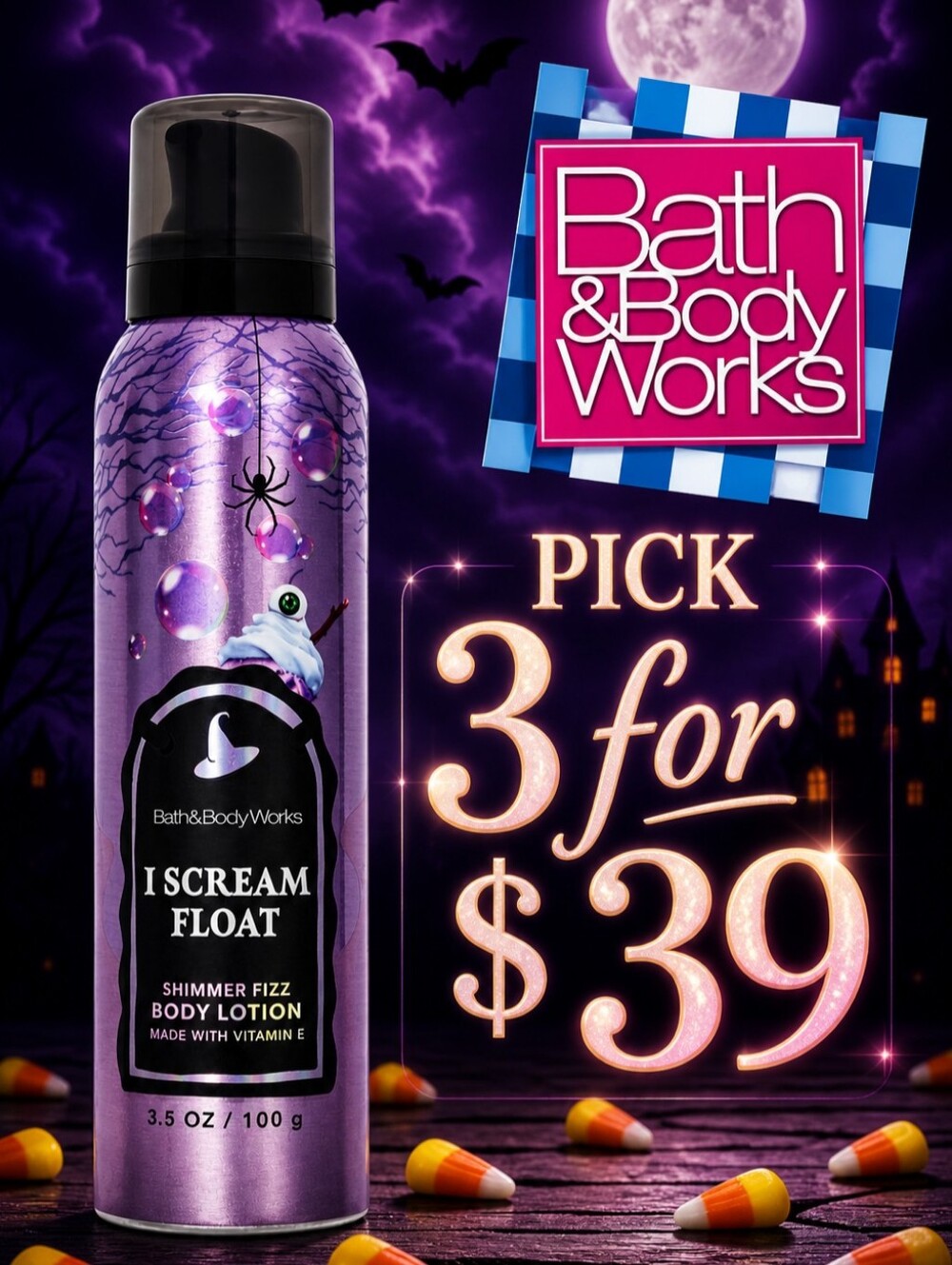 Bath & Body Works I Scream Float Diamond Shimmer Fizz Body Lotion